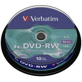 Verbatim DVD-RW 4,7 GB 4x Tarrina de 10 unidades Plata mate