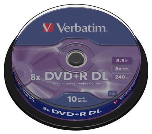 Verbatim DVD+R Doble Capa 8,5GB 8x Pack de 10