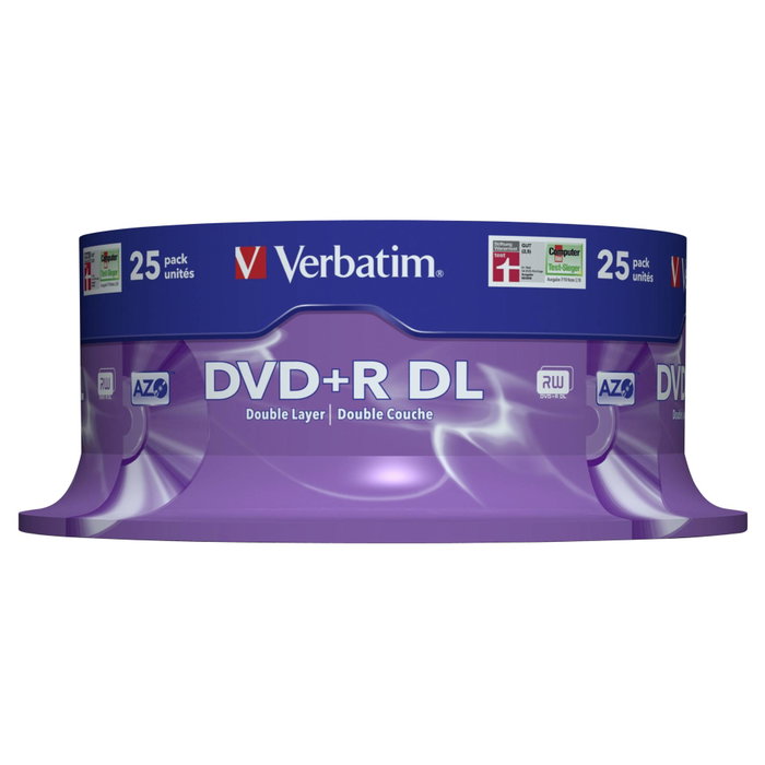 Verbatim DVD+R Double Layer 8x 8,5GB 25 Pack Plata Mate Verbatim DVD+R Double Layer 8x 8,5GB 25 Pack Plata Mate