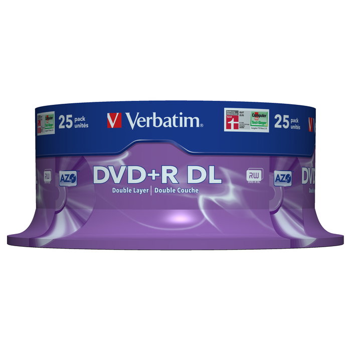 Verbatim DVD+R Double Layer 8,5GB 8x Plata mate (25 unidades)