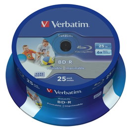 Verbatim BD-R Datalife 25GB 6x Imprimible - Pack de 25