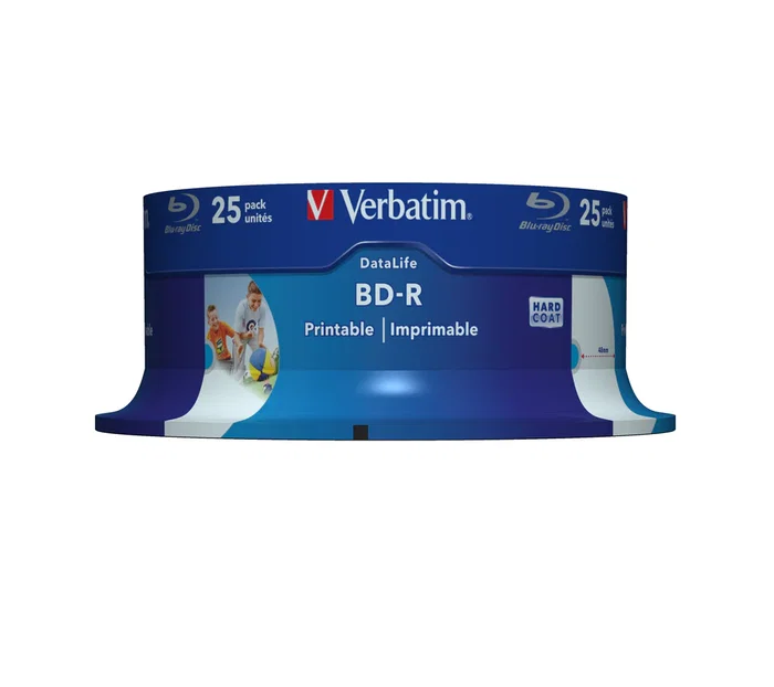 Verbatim 43811 Blu-ray BD-R 25 GB - Paquete de 25 unidades de discos imprimibles para grabación y lectura