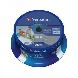 Verbatim BD-R SL DataLife 25GB 6X 25 Pack Spindle Wide Inkjet Printable 22-118 mm