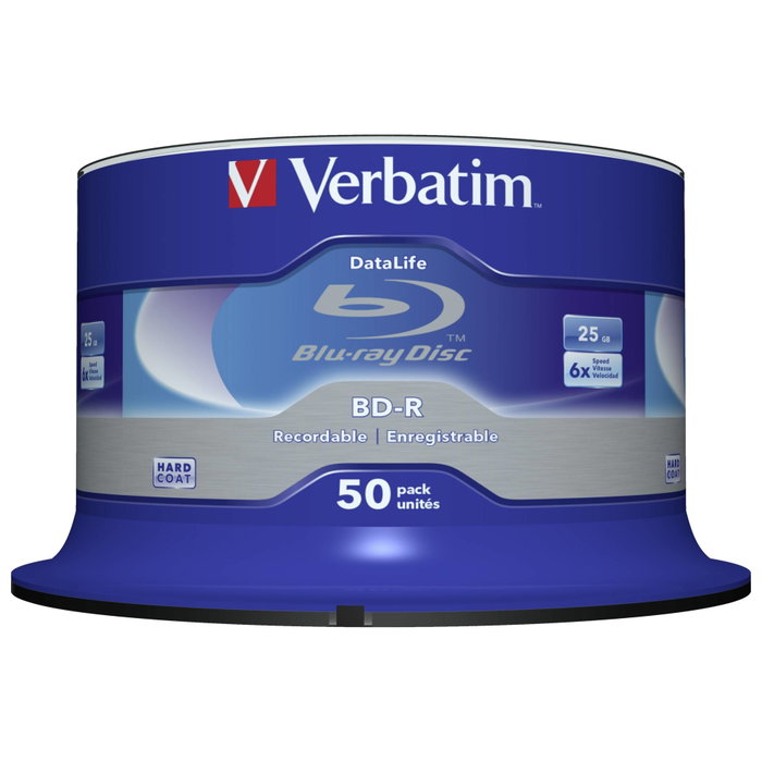 Verbatim Datalife BD-R Blu-Ray 25GB 6x Pack de 50