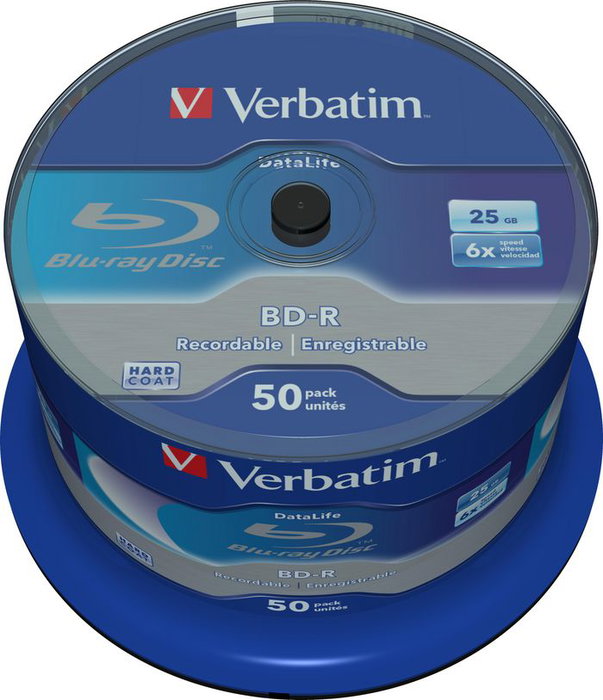 Verbatim Datalife BD-R Blu-Ray 25GB 6x Pack de 50