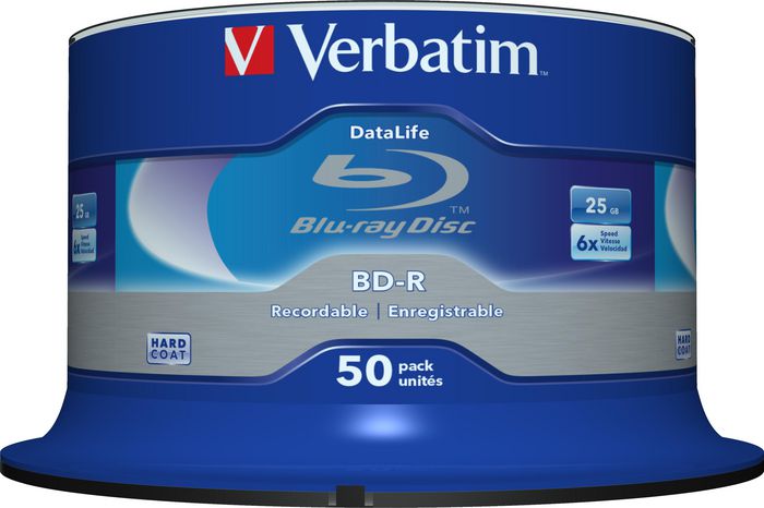 Verbatim Datalife BD-R Blu-Ray 25GB 6x Pack de 50