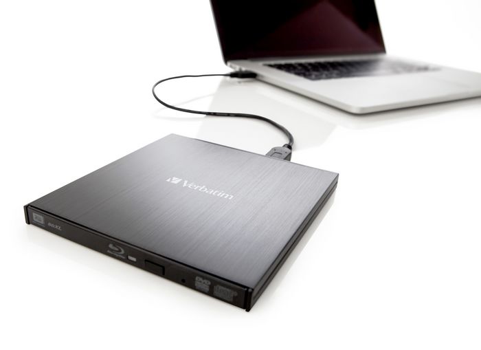 Verbatim External Slimline - Grabador Externo Blu-ray BD-RE USB 3.2 Gen 1 (3.1 Gen 1) para Sobremesa y Portátil - Negro - Con Software Nero