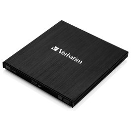 Verbatim External Slimline - Grabador Externo Blu-ray BD-RE USB 3.2 Gen 1 (3.1 Gen 1) para Sobremesa y Portátil - Negro - Con Software Nero