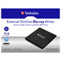 Verbatim External Slimline - Grabador Externo Blu-ray BD-RE USB 3.2 Gen 1 (3.1 Gen 1) para Sobremesa y Portátil - Negro - Con Software Nero