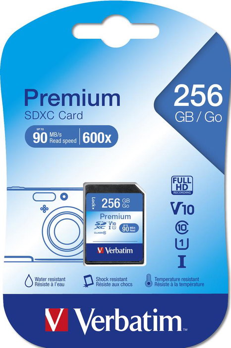 Verbatim Tarjeta SD 256GB SDXC Premium Clase 10 - Tarjeta de Memoria Externa Verbatim Tarjeta SD 256GB SDXC Premium Clase 10 - Tarjeta de Memoria Externa
