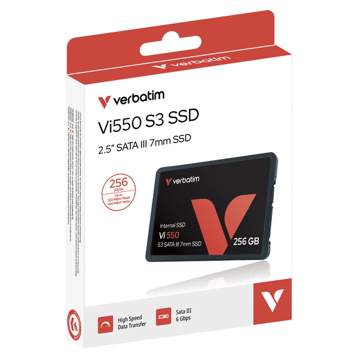 Verbatim Vi550 S3 Disco SSD 256GB, 2.5", SATA 3 Verbatim Vi550 S3 Disco SSD 256GB, 2.5", SATA 3