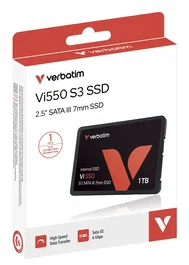 Verbatim SSD Interno Vi550 S3 1TB 2.5" SATA 3 (560MB/s) - Unidad de Estado Sólido 3D NAND para PC y Portátil