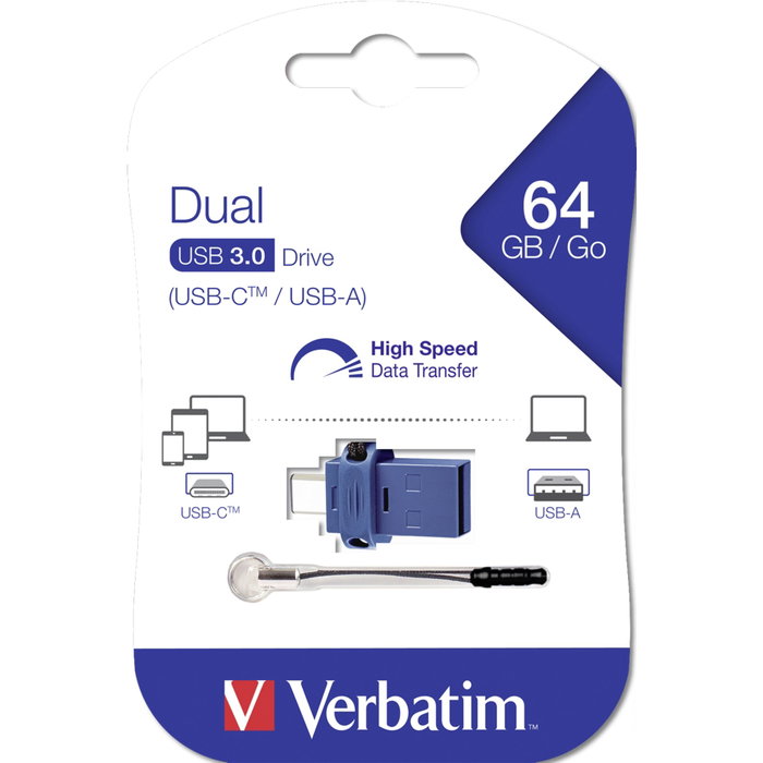 Verbatim Store 'n' Go Dual Drive USB-C y USB 3.0 64 GB Verbatim Store 'n' Go Dual Drive USB-C y USB 3.0 64 GB