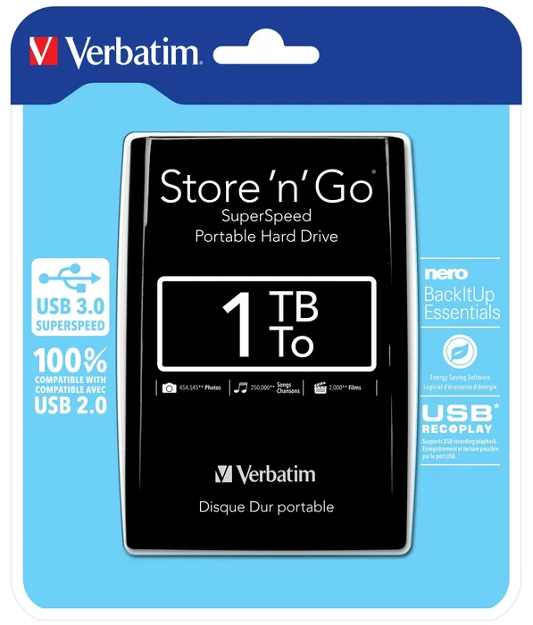 Verbatim Store 'n' Go 1 TB Disco Duro Externo 2,5 Pulgadas Negro Verbatim Store 'n' Go 1 TB Disco Duro Externo 2,5 Pulgadas Negro