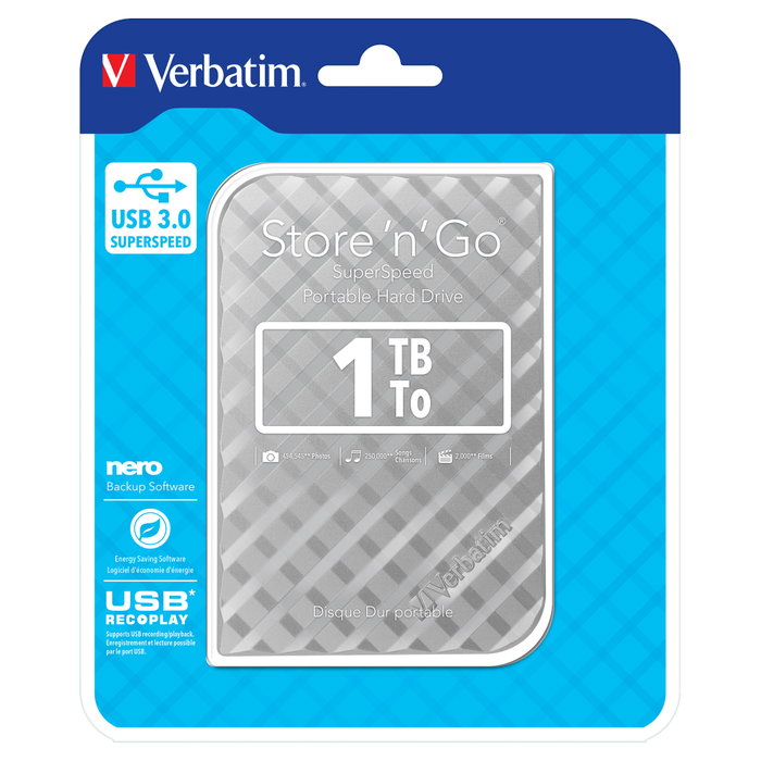 Verbatim Store 'n' Go 1 TB USB 3.0 Plata