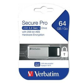 Verbatim Store ''n'' Go Secure Pro 64GB Retráctil Plata