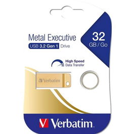 Verbatim Pendrive Metal Executive 32GB USB 3.2 con Ranura para Colgar y Llavero