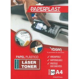 Yosan Paperplast Papel Plástico Blanco Brillo A4 120 Micras (50 Hojas)