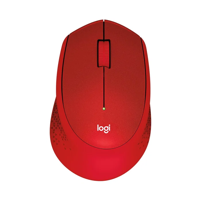 Logitech M330 Silent Plus Ratón Inalámbrico Silencioso para Oficina, 1000 DPI, Rojo, Mano Derecha, RF 2.4 GHz, 910-004911