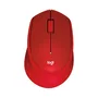 Logitech M330 Silent Plus Ratón Inalámbrico Silencioso para Oficina, 1000 DPI, Rojo, Mano Derecha, RF 2.4 GHz, 910-004911