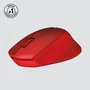 Logitech M330 Silent Plus Ratón Inalámbrico Silencioso para Oficina, 1000 DPI, Rojo, Mano Derecha, RF 2.4 GHz, 910-004911
