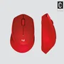 Logitech M330 Silent Plus Ratón Inalámbrico Silencioso para Oficina, 1000 DPI, Rojo, Mano Derecha, RF 2.4 GHz, 910-004911