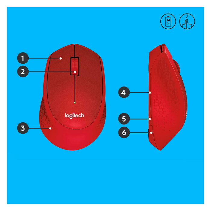 Logitech M330 SILENT PLUS Ratón Inalámbrico Rojo Logitech M330 SILENT PLUS Ratón Inalámbrico Rojo