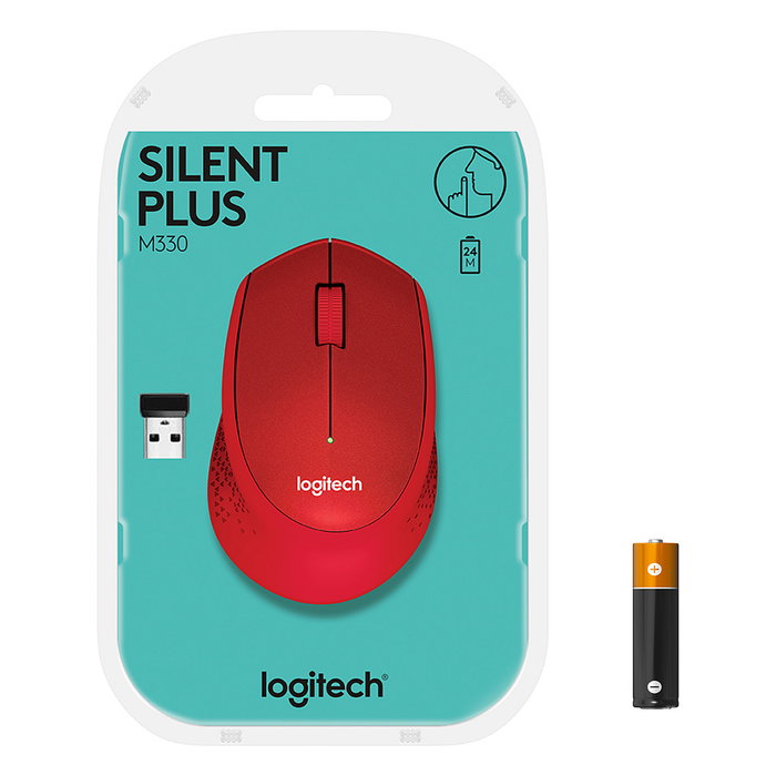 Logitech M330 SILENT PLUS Ratón Inalámbrico Rojo Logitech M330 SILENT PLUS Ratón Inalámbrico Rojo