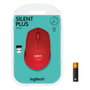 Logitech M330 SILENT PLUS Ratón Inalámbrico Rojo