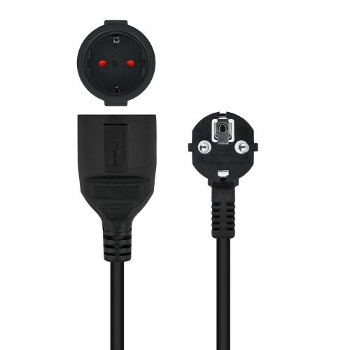 Nanocable Cable de Alimentación Alargador 10 m Negro