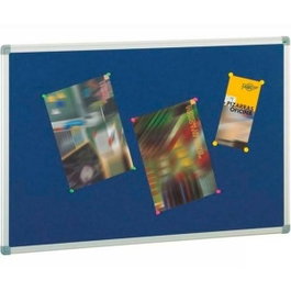 Faibo Tablero de anuncios de corcho tapizado en textil gris 90x120cm con marco de aluminio
