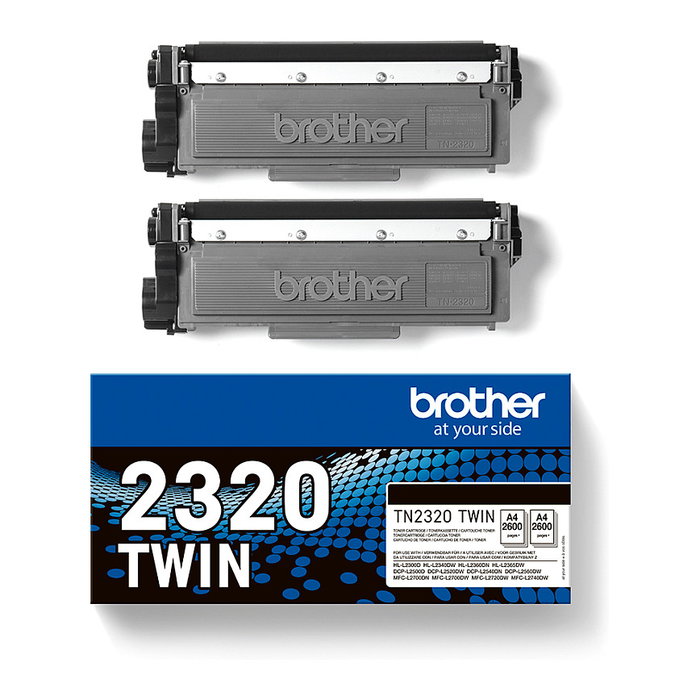 Brother TN2320TWIN Pack de 2 Cartuchos de Tóner Negro Larga Duración Brother TN2320TWIN Pack de 2 Cartuchos de Tóner Negro Larga Duración