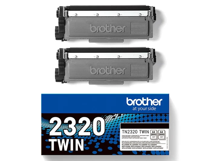 Brother TN2320TWIN Pack de 2 Cartuchos de Tóner Negro Larga Duración Brother TN2320TWIN Pack de 2 Cartuchos de Tóner Negro Larga Duración