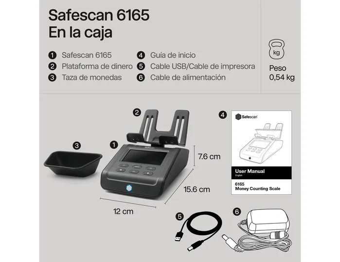Safescan 6165 Balanza contadora de dinero Safescan 6165 Balanza contadora de dinero