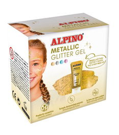 Maquillaje Alpino Glitter Gel Metalico Oro Estuche De 6