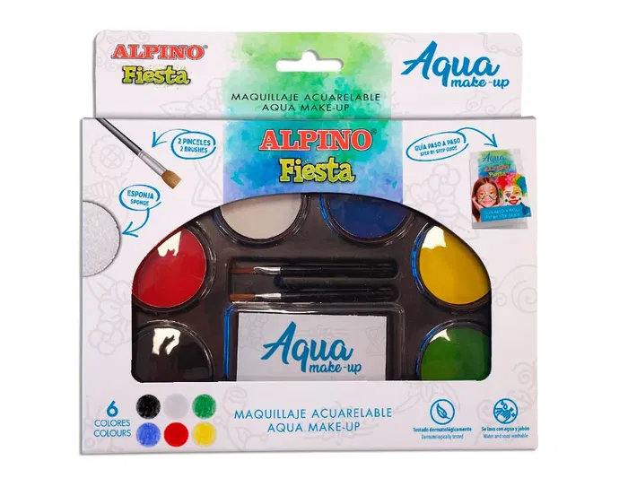 Alpino Paleta Maquillaje Acuarelable Pro 6 Colores Surtidos