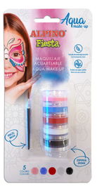 Alpino Blister Botes Maquillaje Acuarelable Base Agua Fiesta DL000621 5 Colores Infantil Adulto