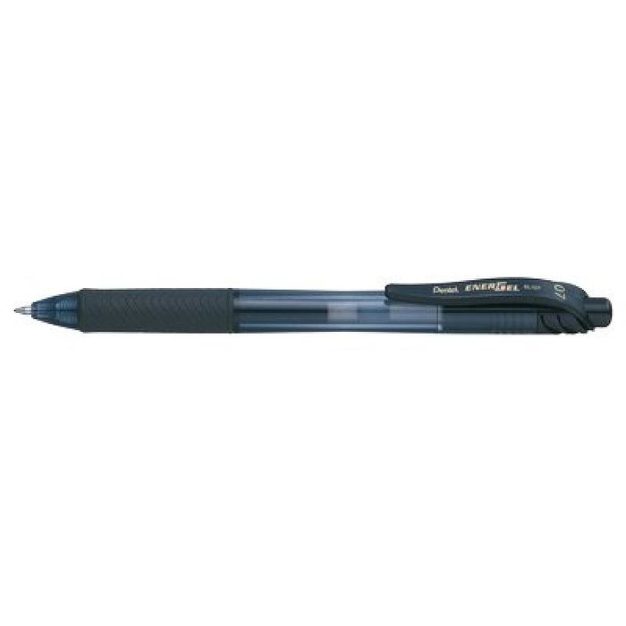 Pentel Bolígrafo de Gel EnerGel X Color Negro (BL107-AX) - Recarga Estándar - Tinta Fluida de Secado Rápido