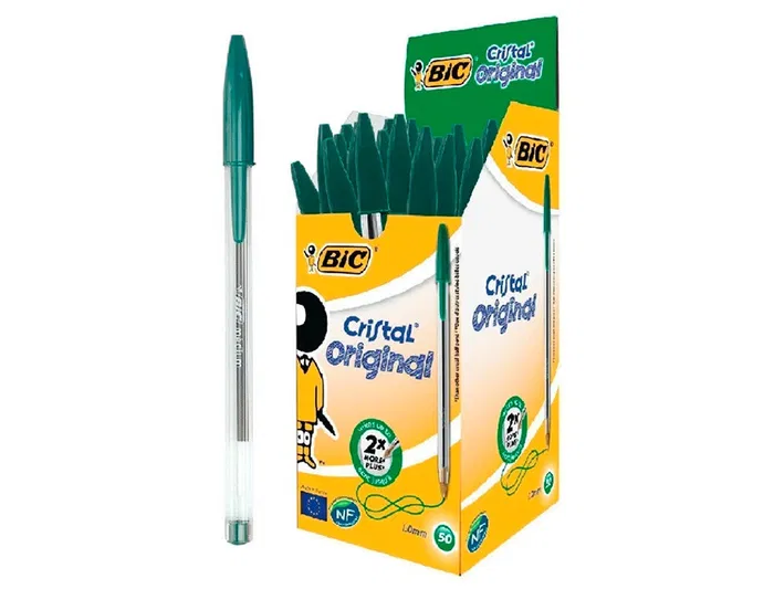 Bic Bolígrafo Cristal Original Tinta Verde Unidad Punta 1 mm Trazo 0.4 mm