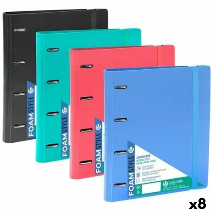 Carchivo Carpeblock Foam Style Negro A4 con 4 Anillas Mixtas 35mm