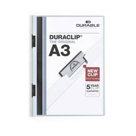 Durable Dosier con clip Duraclip A3 azul para 60 hojas