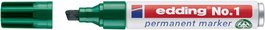 Marcador Permanente Edding No.1 Biselado Verde (Set de 10)