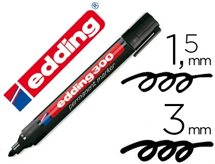 Edding Marcador Permanente 300 Negro (Set de 10) Edding Marcador Permanente 300 Negro (Set de 10)
