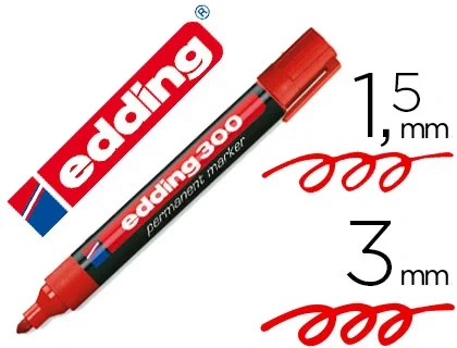 Edding Marcador Permanente 300 Rojo (Set de 10) Edding Marcador Permanente 300 Rojo (Set de 10)