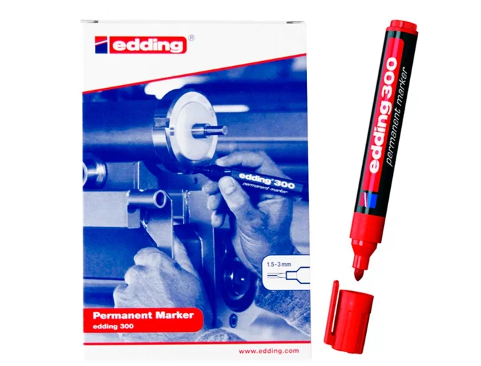 Edding Marcador Permanente 300 Rojo (Set de 10) Edding Marcador Permanente 300 Rojo (Set de 10)