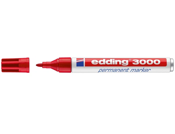 Edding Marcador Permanente 3000 Rojo (Set de 10) Edding Marcador Permanente 3000 Rojo (Set de 10)