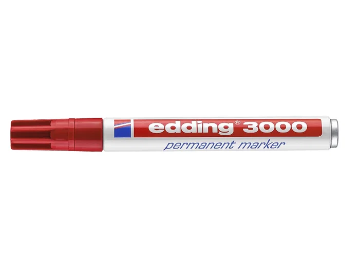 Edding Marcador Permanente 3000 Rojo (Set de 10) Edding Marcador Permanente 3000 Rojo (Set de 10)