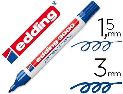 Edding Marcador Permanente 3000 Azul Set de 10 Edding Marcador Permanente 3000 Azul Set de 10