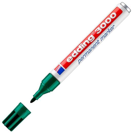 Edding Marcador Permanente 3000 Verde (Set de 10) | Marcador permanente para casi todos los materiales, punta redonda 1,5-3mm, resistente al agua y roce (Set de 10) Edding Marcador Permanente 3000 Verde (Set de 10) | Marcador permanente para casi todos los materiales, punta redonda 1,5-3mm, resistente al agua y roce (Set de 10)
