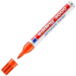Edding Marcador Permanente 3000 Naranja - Set de 10, Punta Redonda 1,5-3 mm, Resistente al Agua y al Roce (Set de 10)